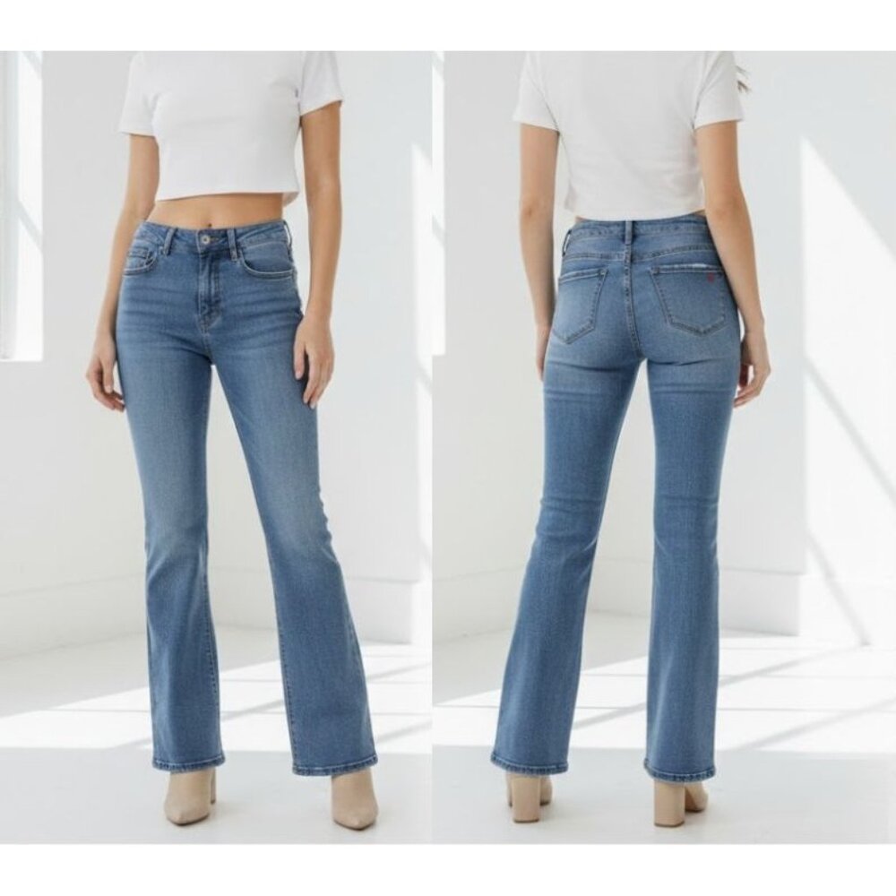 ✨Women's Wide Leg Stretch Jeans Size 5 Denim Medium Wash Mid Rise 5 Pockets New✨